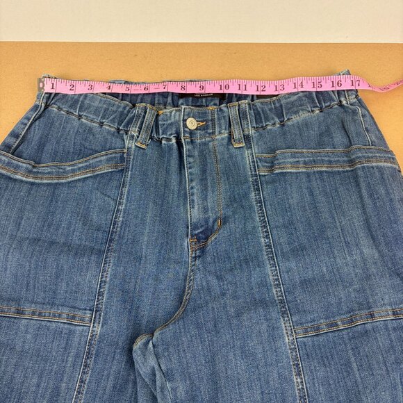 Judy Blue Straight Leg Elastic Waist Jeans Womens 16W/18W Blue Front Seam - Picture 4 of 8